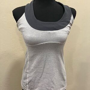 Lululemon Athletica Gray Asymmetrical Fitted Tank Top